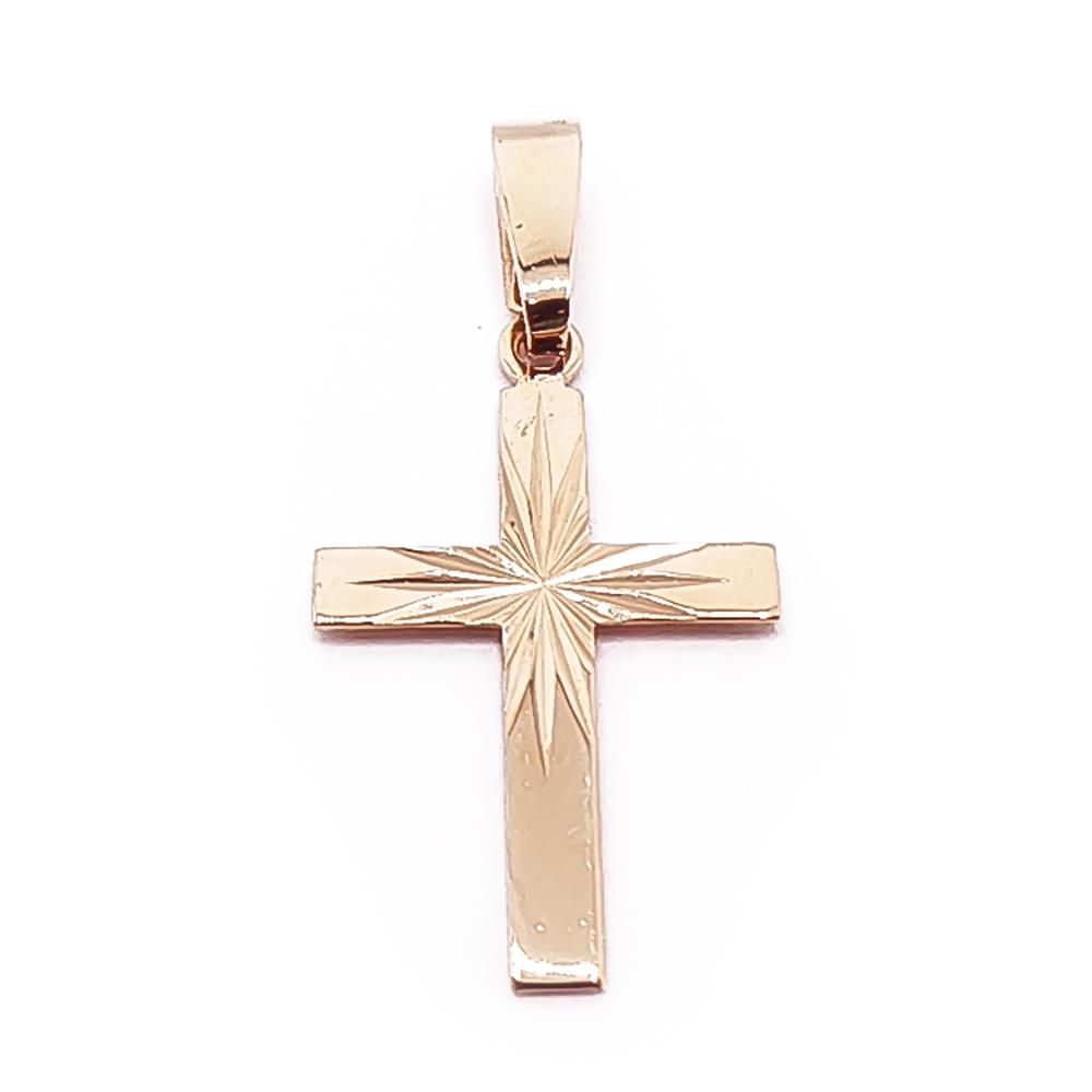 Kultainen timanttileikattu risti #0