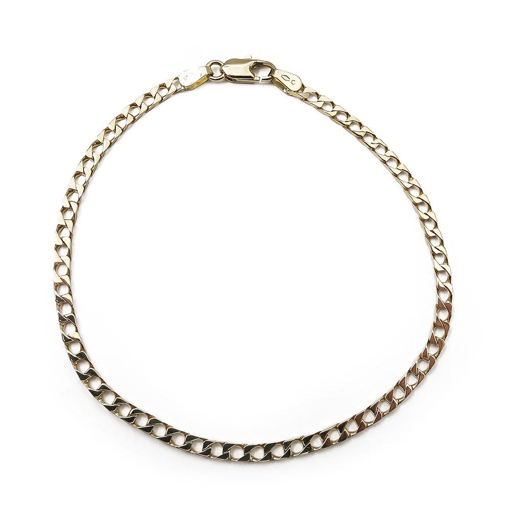 18K umpikultainen panssariranneketju 18,5cm lev.2,5mm #0