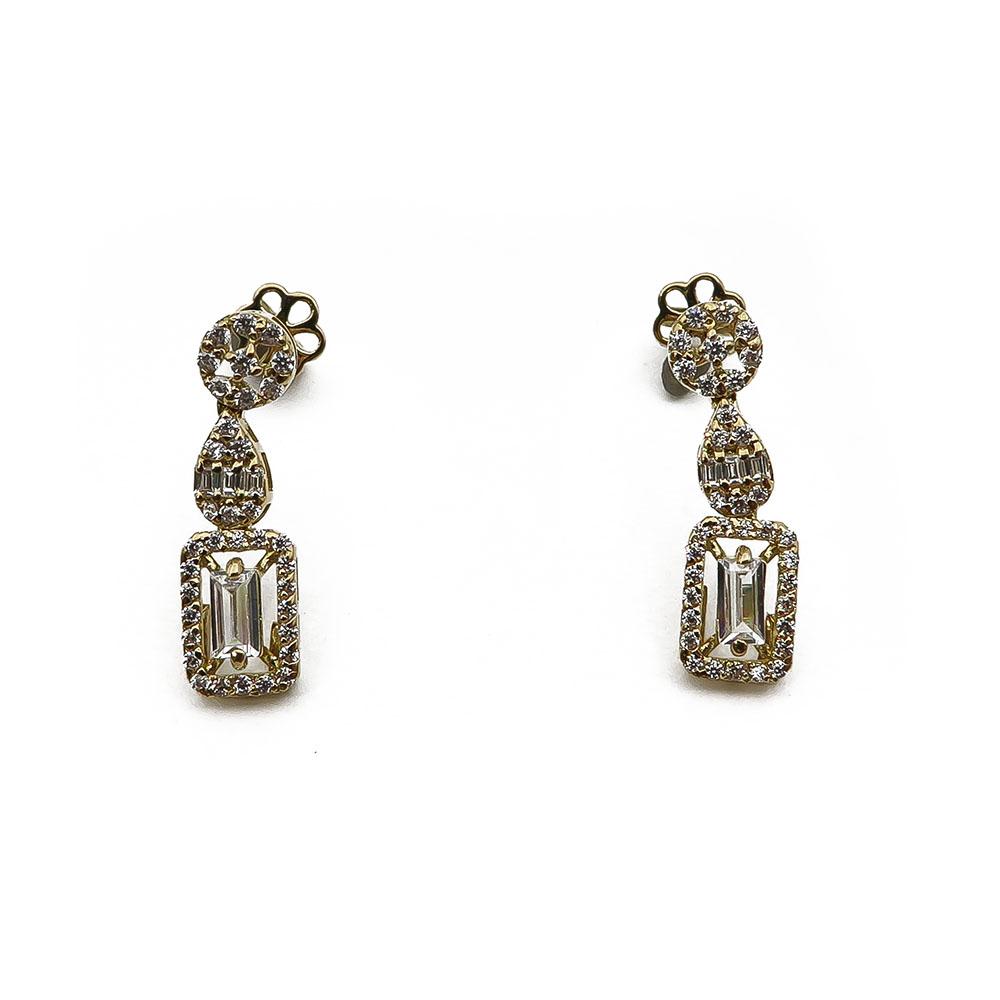 18K Kultaiset zirkonia korvakorut tapilla #0