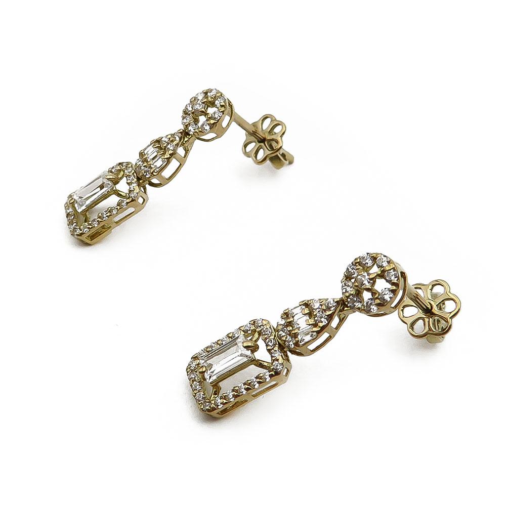 18K Kultaiset zirkonia korvakorut tapilla #1