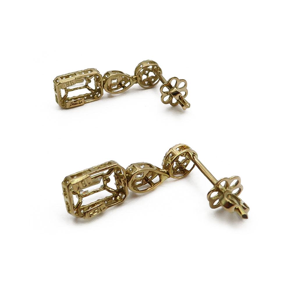 18K Kultaiset zirkonia korvakorut tapilla #2