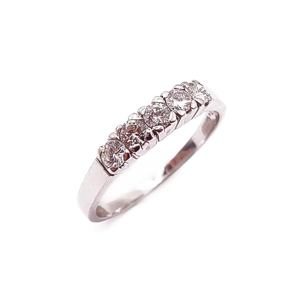 18k valkokultainen timanttisormus 0,25ct v.-90 #0