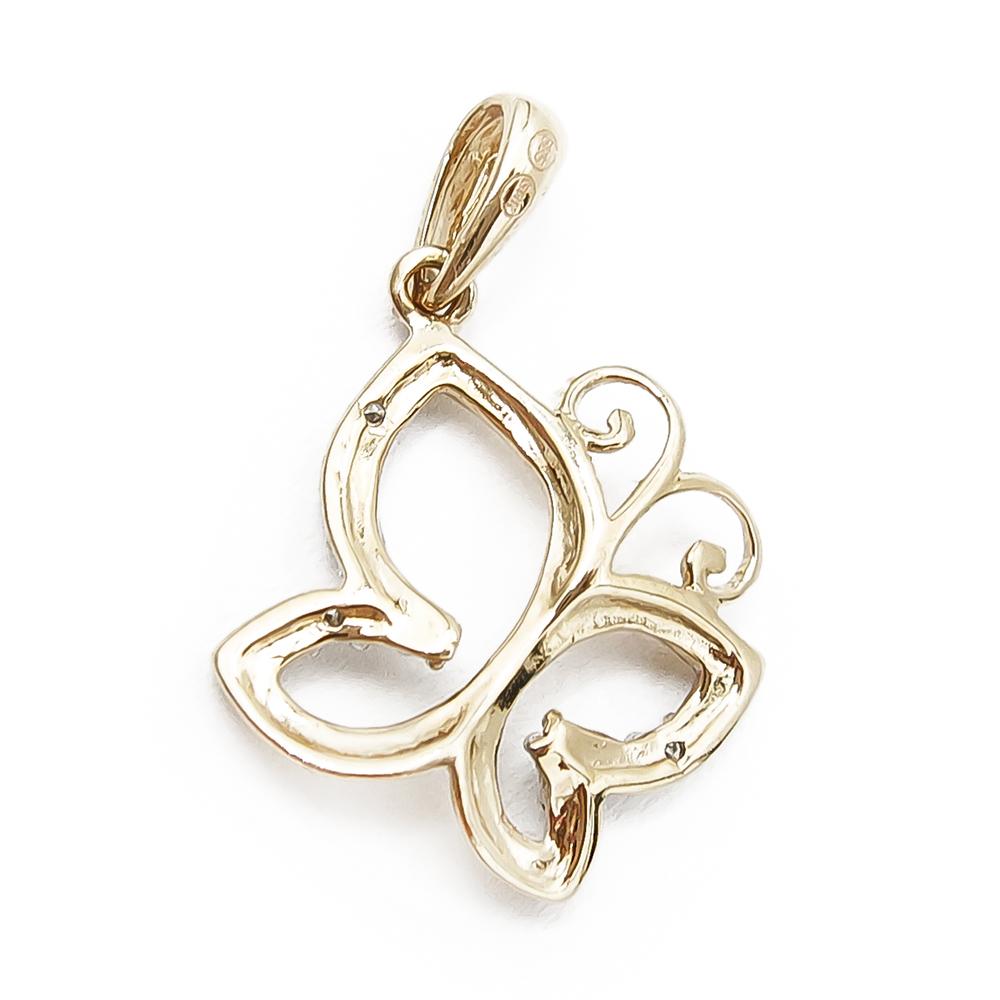 Perhonen riipus kirkkain kivin #1