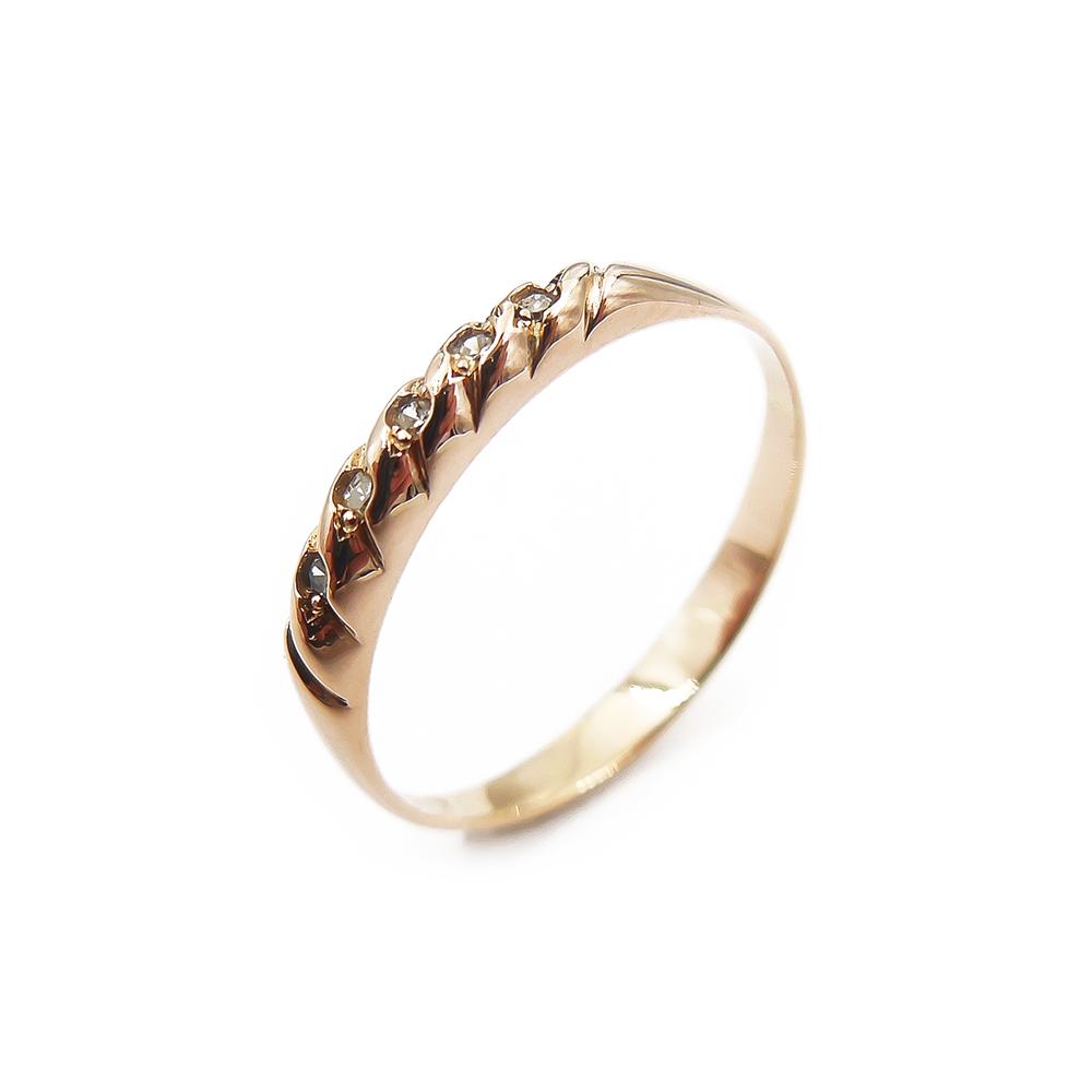 Kultainen timanttisormus,18,25 mm, timantit 5x0,005ct #0