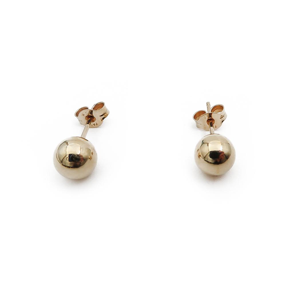 kultaiset pallo korvakorut 6mm #0