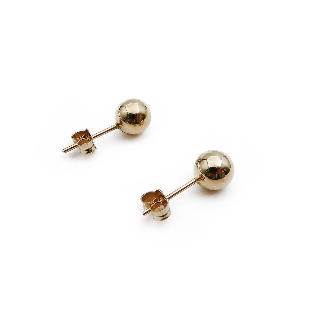 kultaiset pallo korvakorut 6mm #1