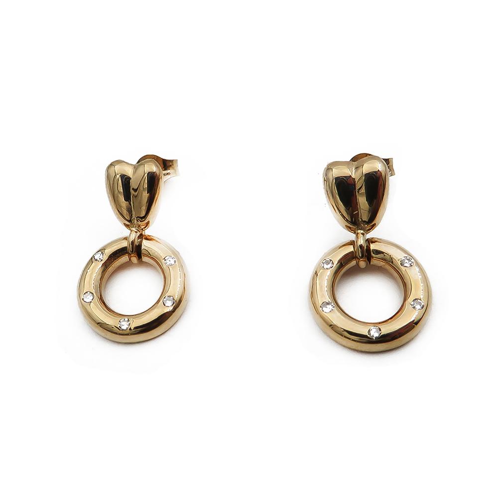 kultaiset roikkuvat timanttikorvakorut tapilla 0,02ct #0