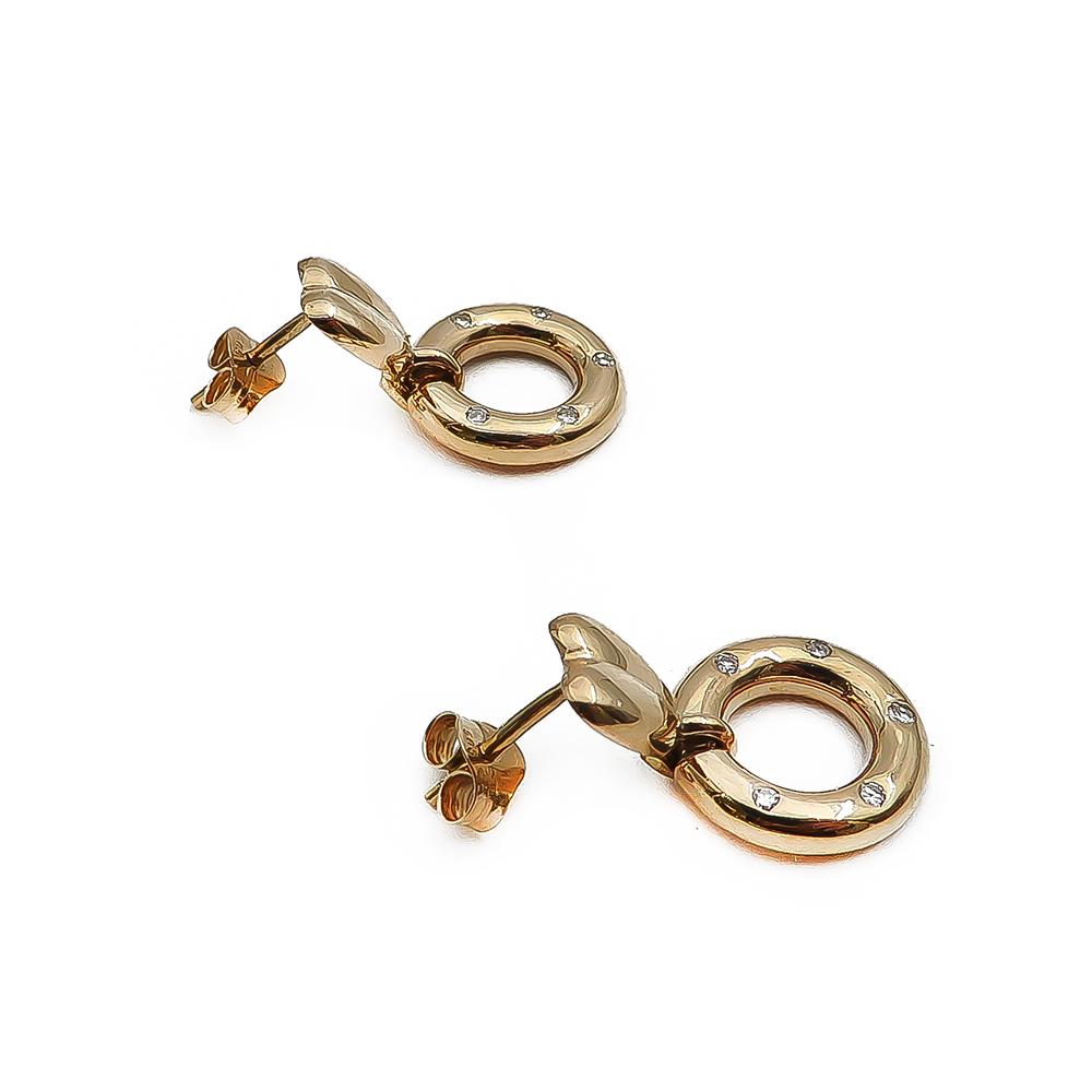 kultaiset roikkuvat timanttikorvakorut tapilla 0,02ct #1