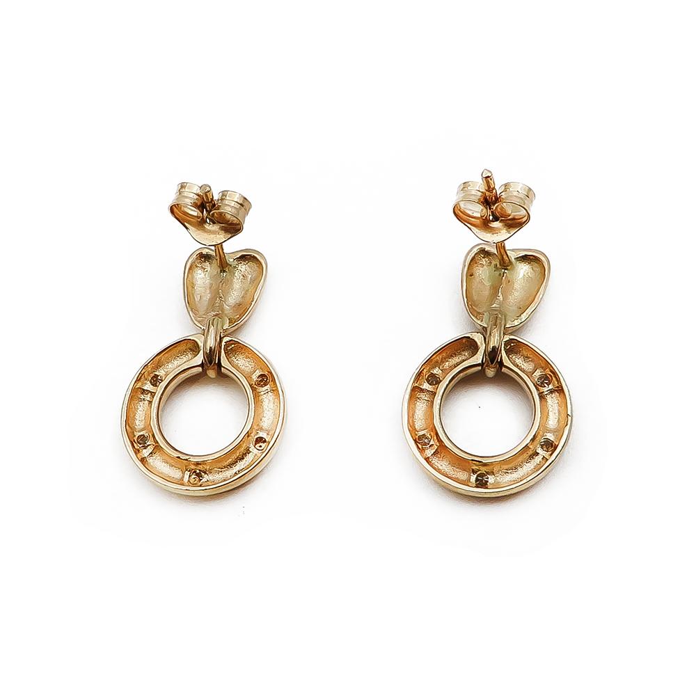 kultaiset roikkuvat timanttikorvakorut tapilla 0,02ct #2