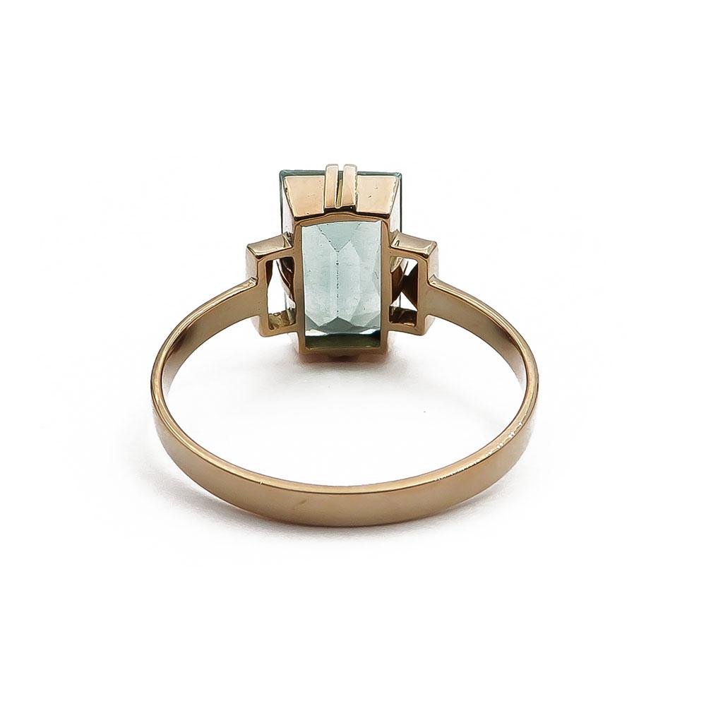 Kultainen sormus vihreä kivi 19,65mm v.-34 ATS #2