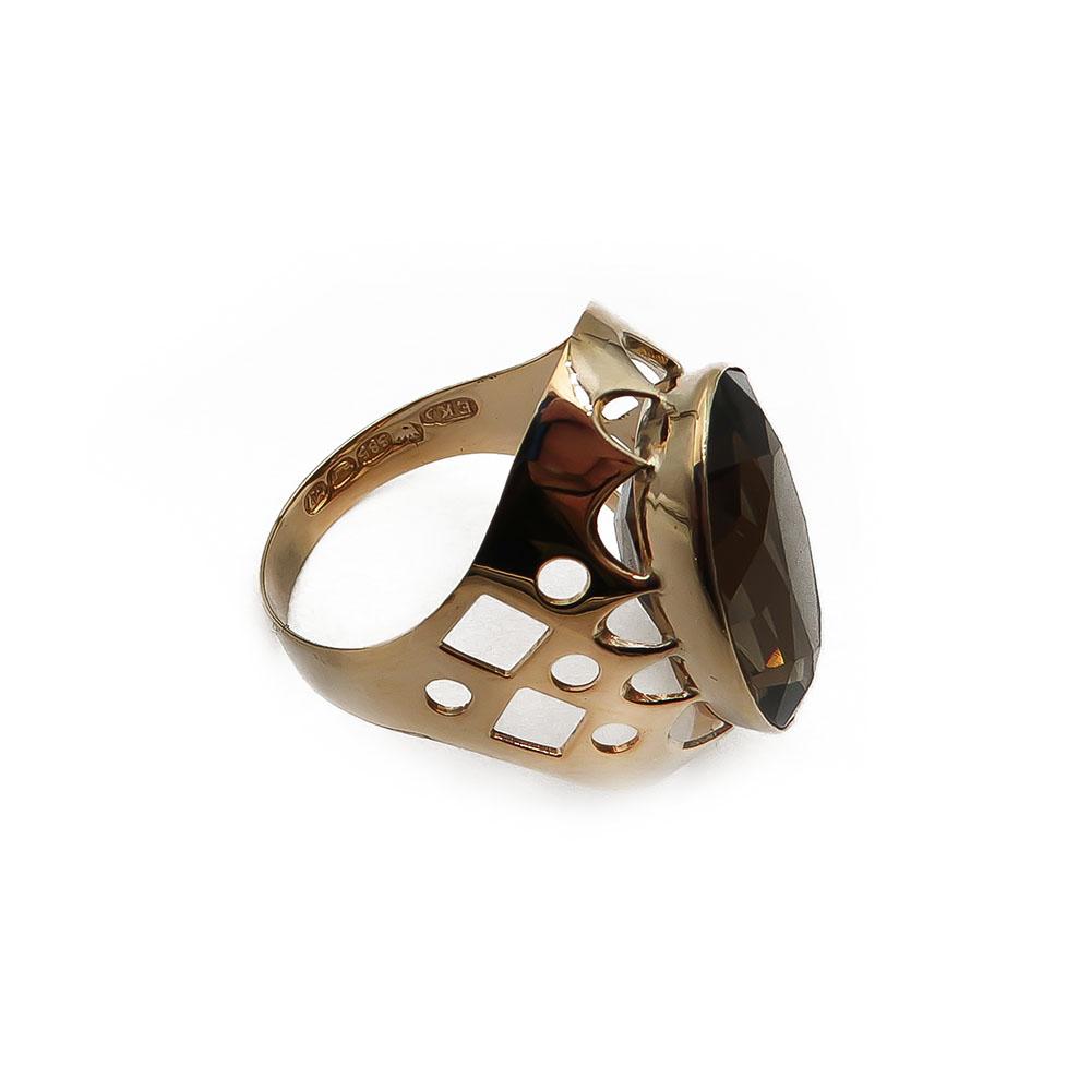 Kultainen sormus savukvartsi 18,25mm v.-65 #3