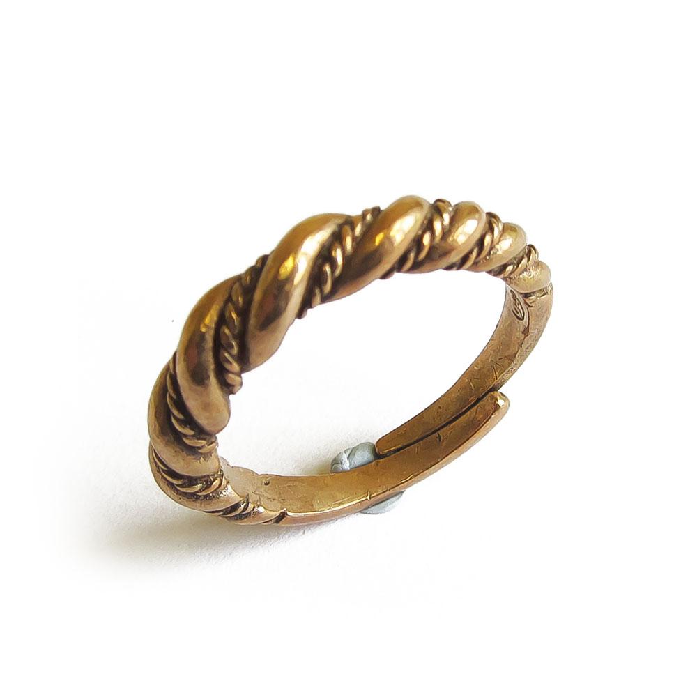 Kalevala Koru Halikon kierresormus koko18, säädettävä, pronssi #0