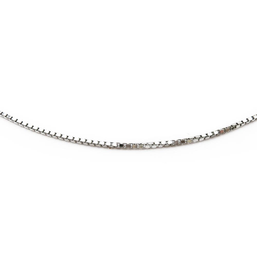 18k Valkokultainen 1mm venetsiakaulaketju 51cm #0