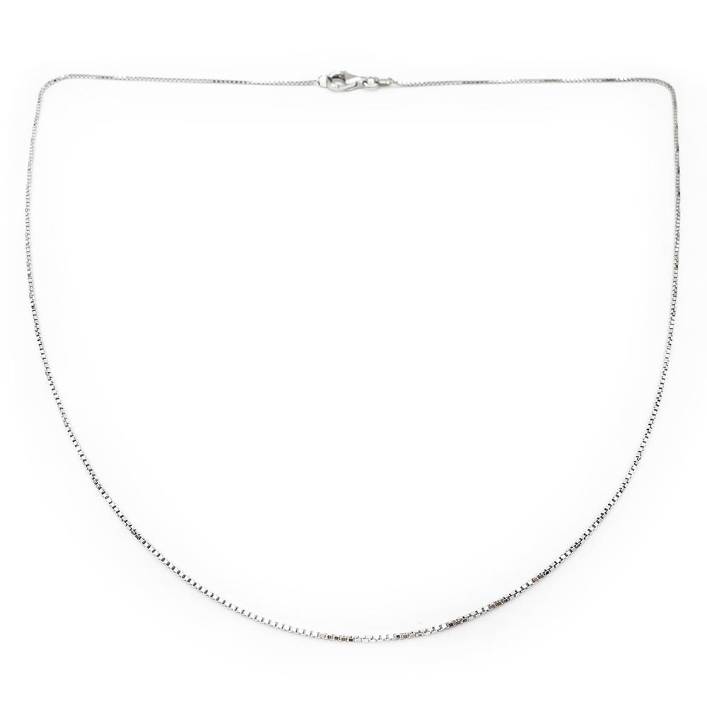 18k Valkokultainen 1mm venetsiakaulaketju 51cm #1