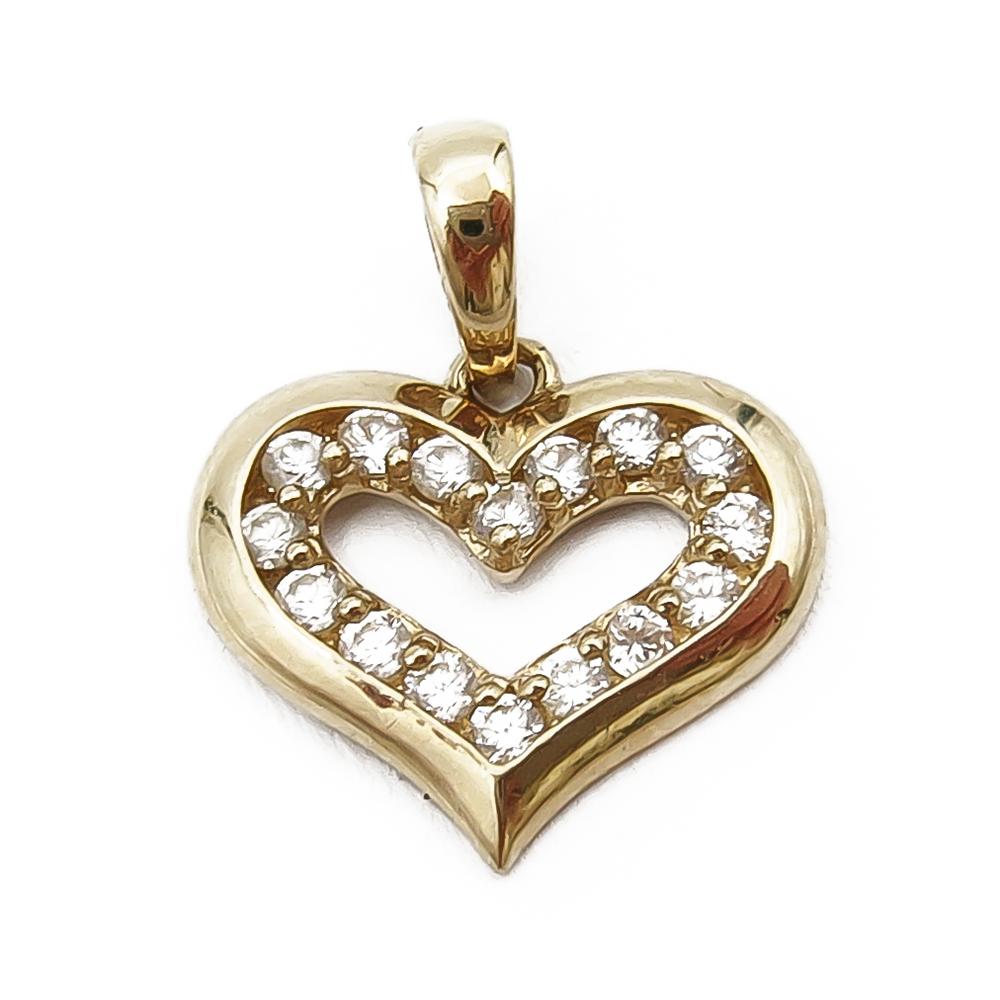 Sydän riipus kirkkain kivin #0