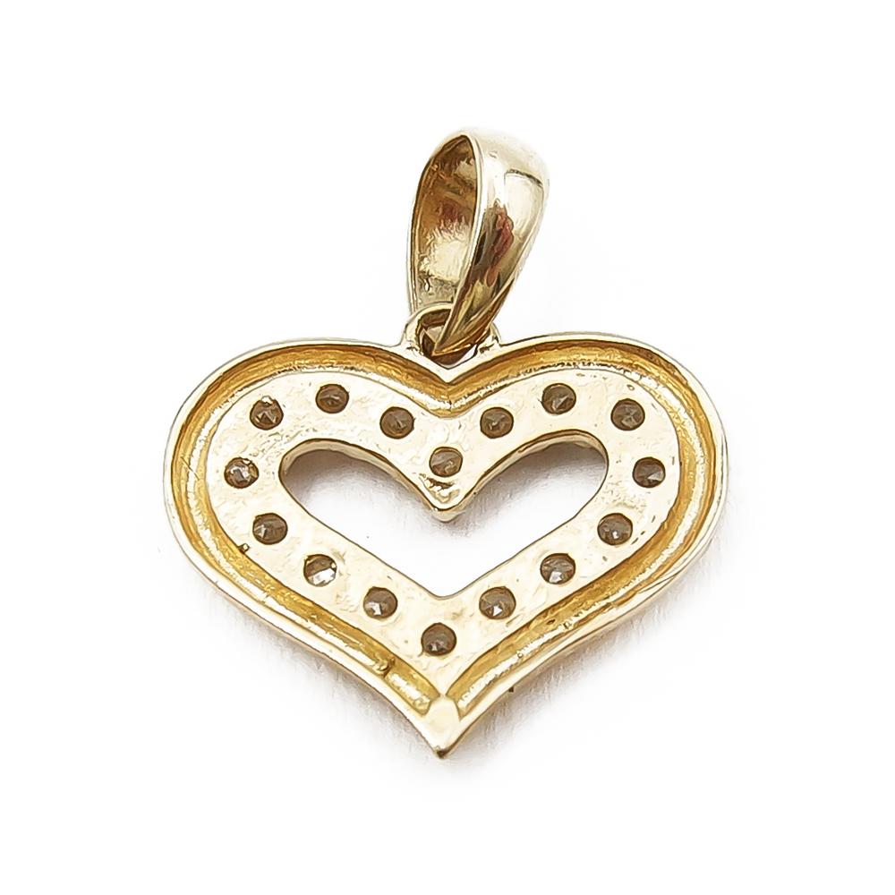 Sydän riipus kirkkain kivin #1