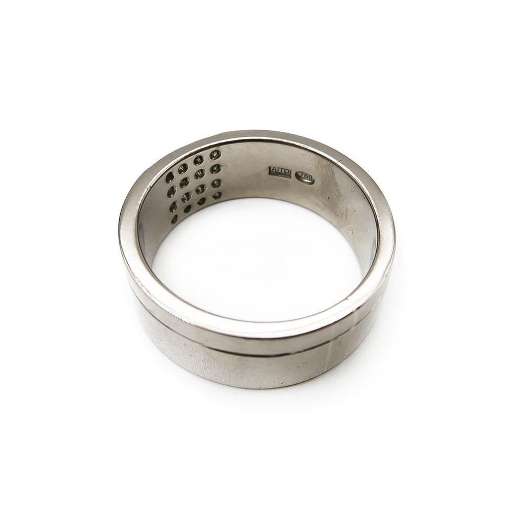 Valkokultainen timanttisormus 0,08ct koko 16,75 lev.7mm #2