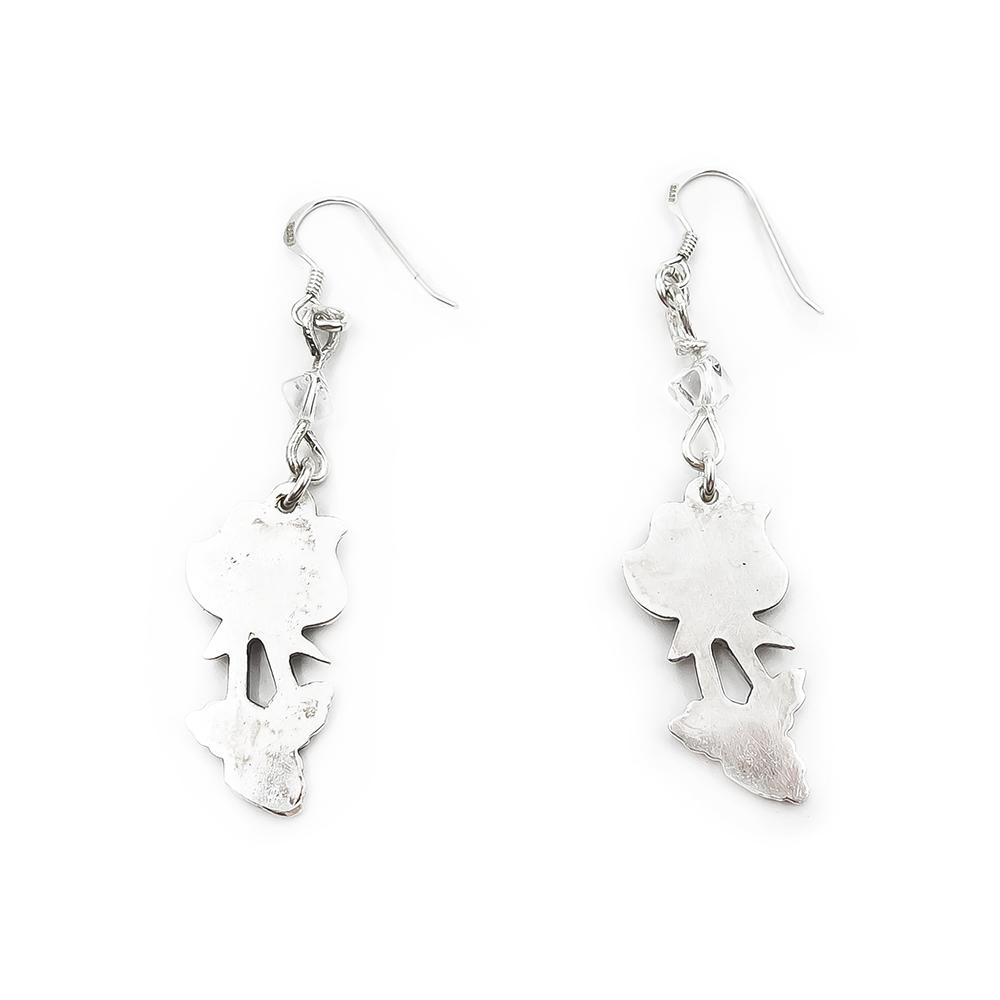 Ruusu-pöytähopeoista valmistetut korvakorut kirkkain kivin #1