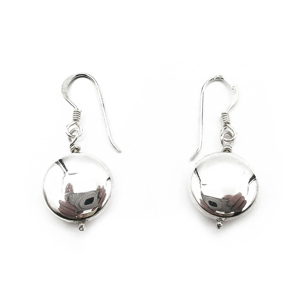 Hopeiset ympyränmalliset koukkukorvakorut #0