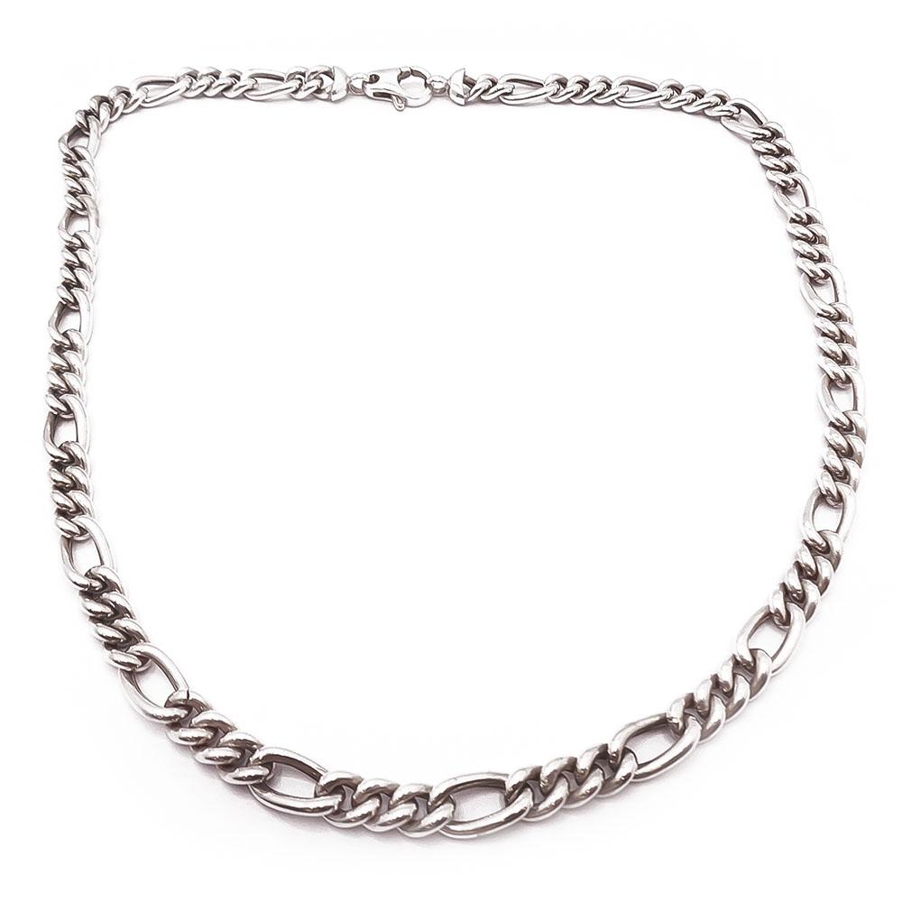 Hopeinen kaulaketju 55cm #0