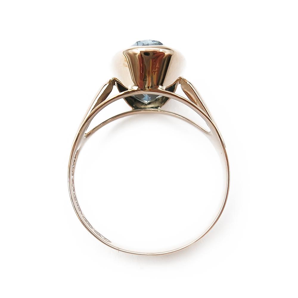 Soikea sinikivellinen sormus 18,25mm vuodelta 1969 #2