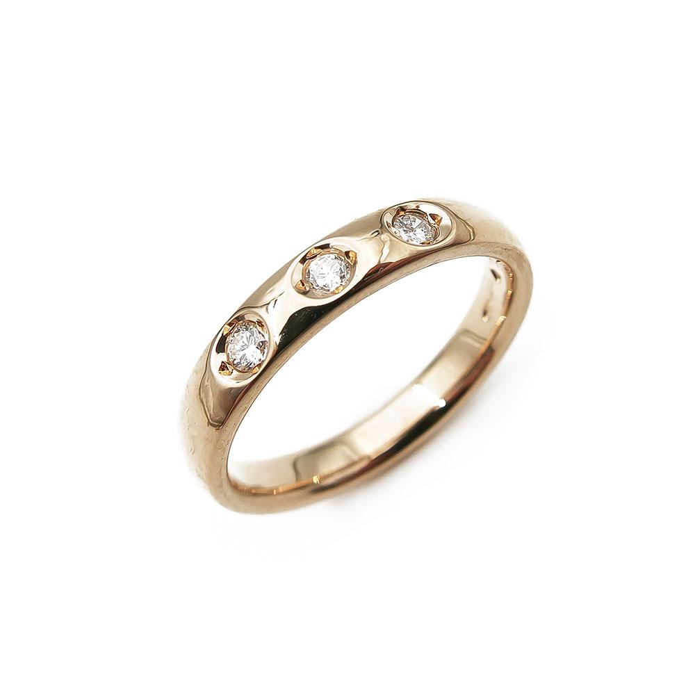 18K timanttisormus 0,075 koko 16,5 lev.3mm v.-99 #0