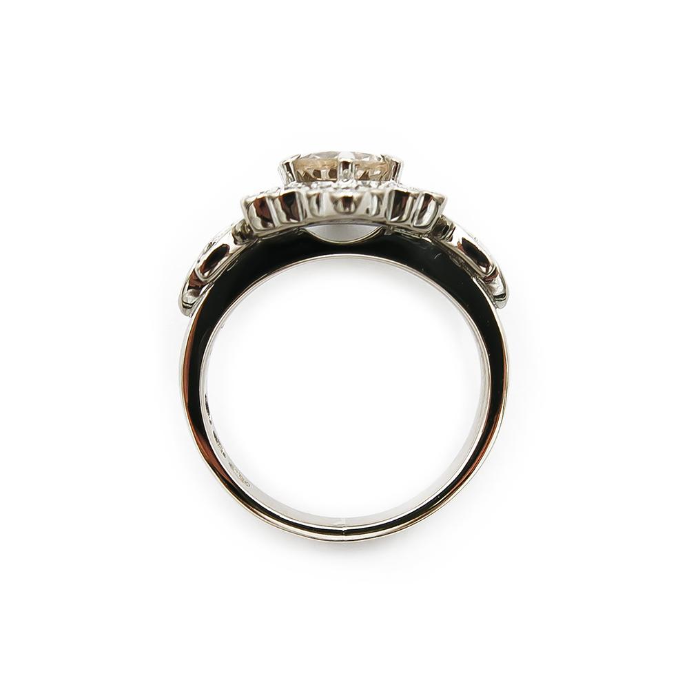 Valkokultainen morganiitti timanttisormus 0.15ct 15,25mm #2