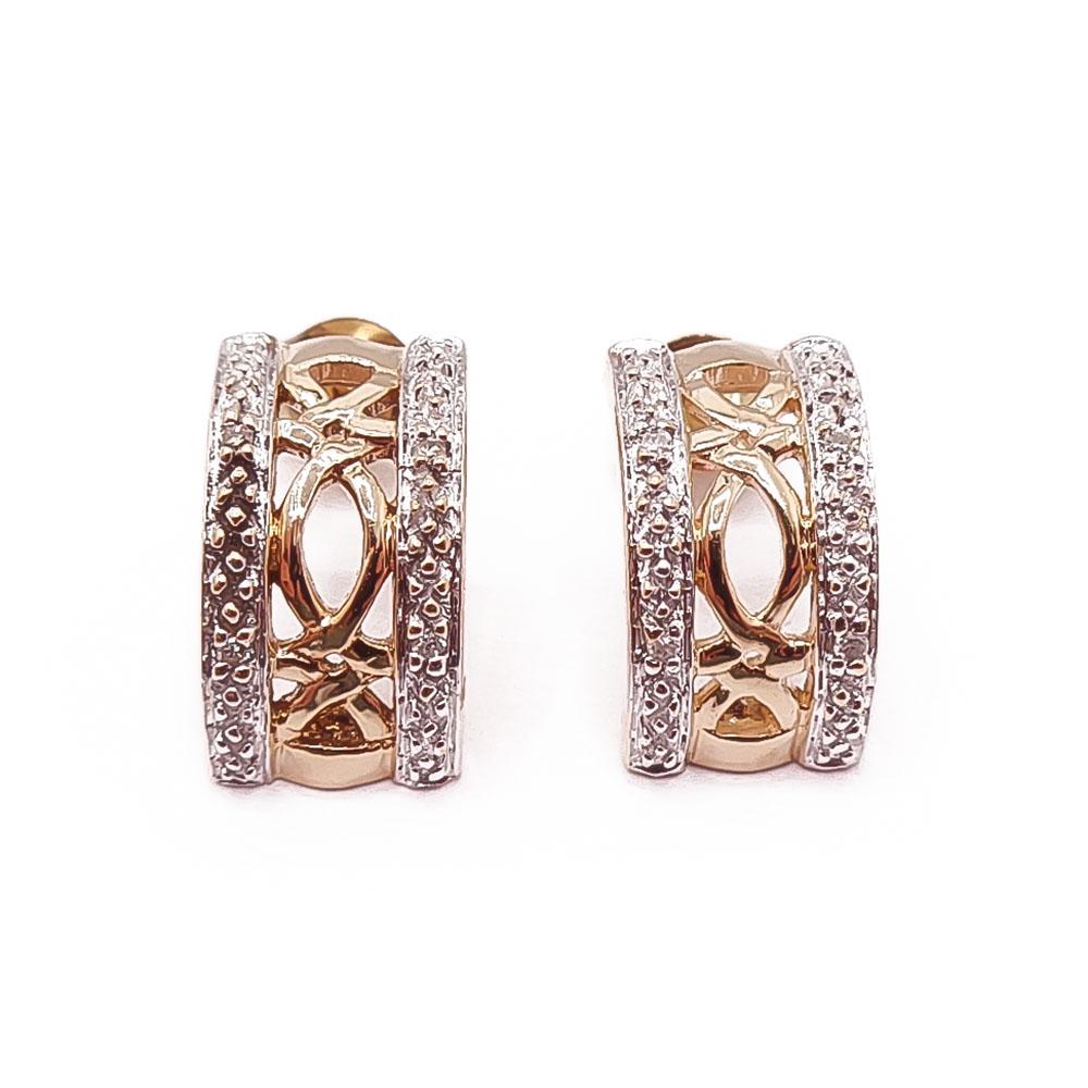 Kultaiset filigraanikorvakorut tim.0,04ct #0