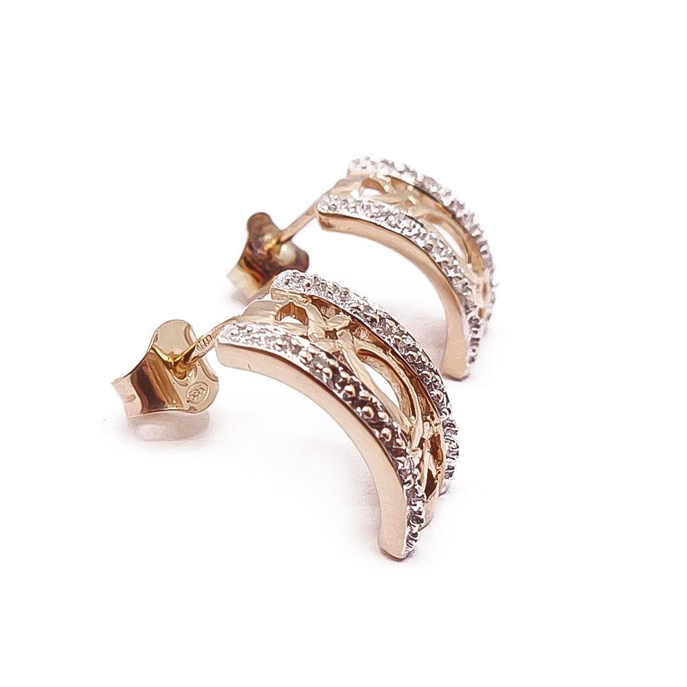 Kultaiset filigraanikorvakorut tim.0,04ct #1