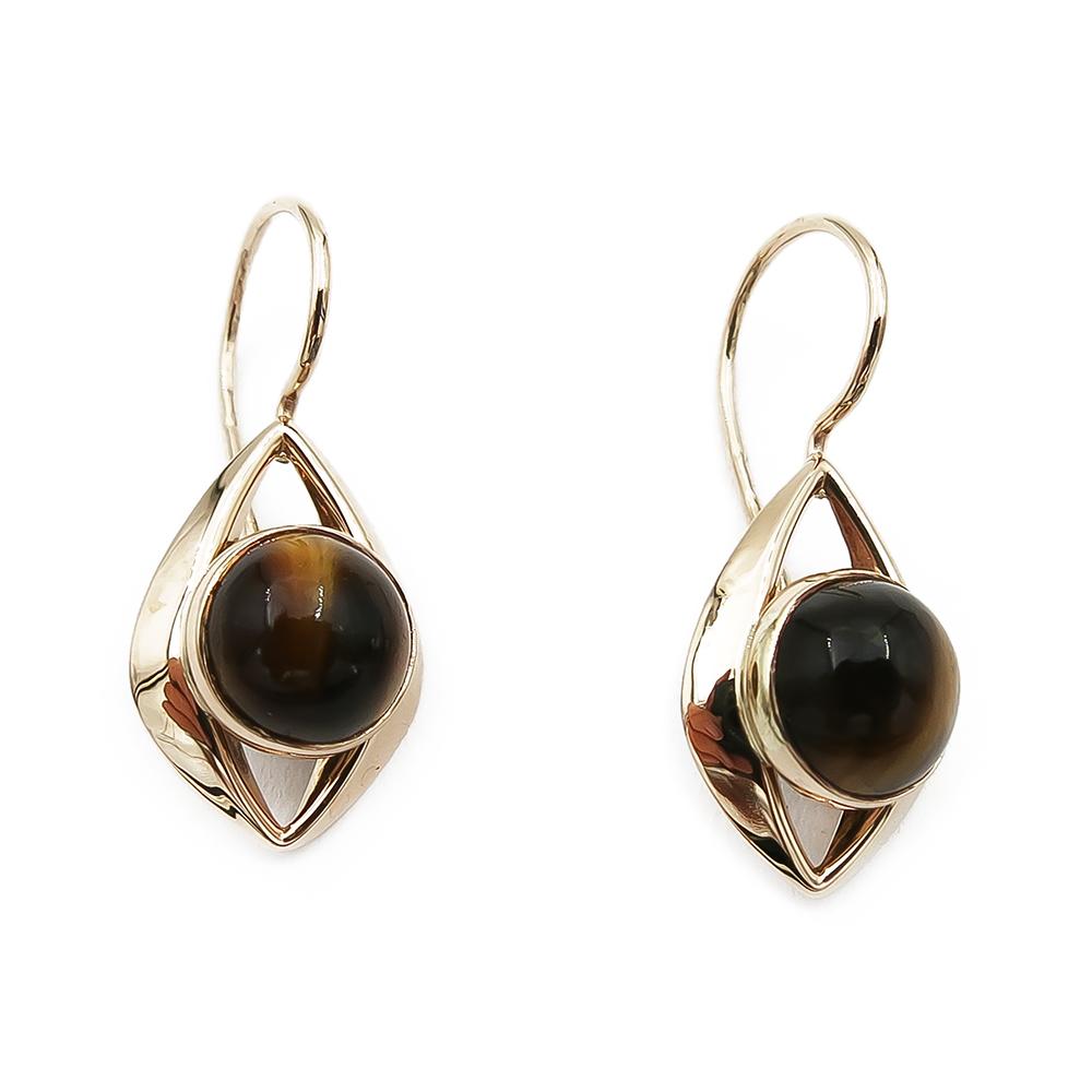 Kultaiset korvakorut, tiikerinsilmä v.1962 #0