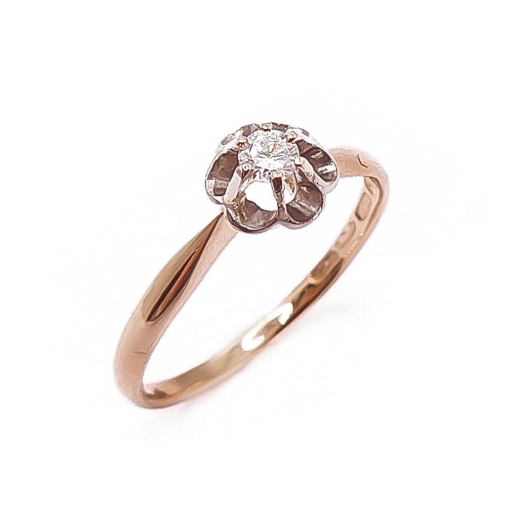 18k Timanttisormus 0,03ct 17mm v.-65 #0