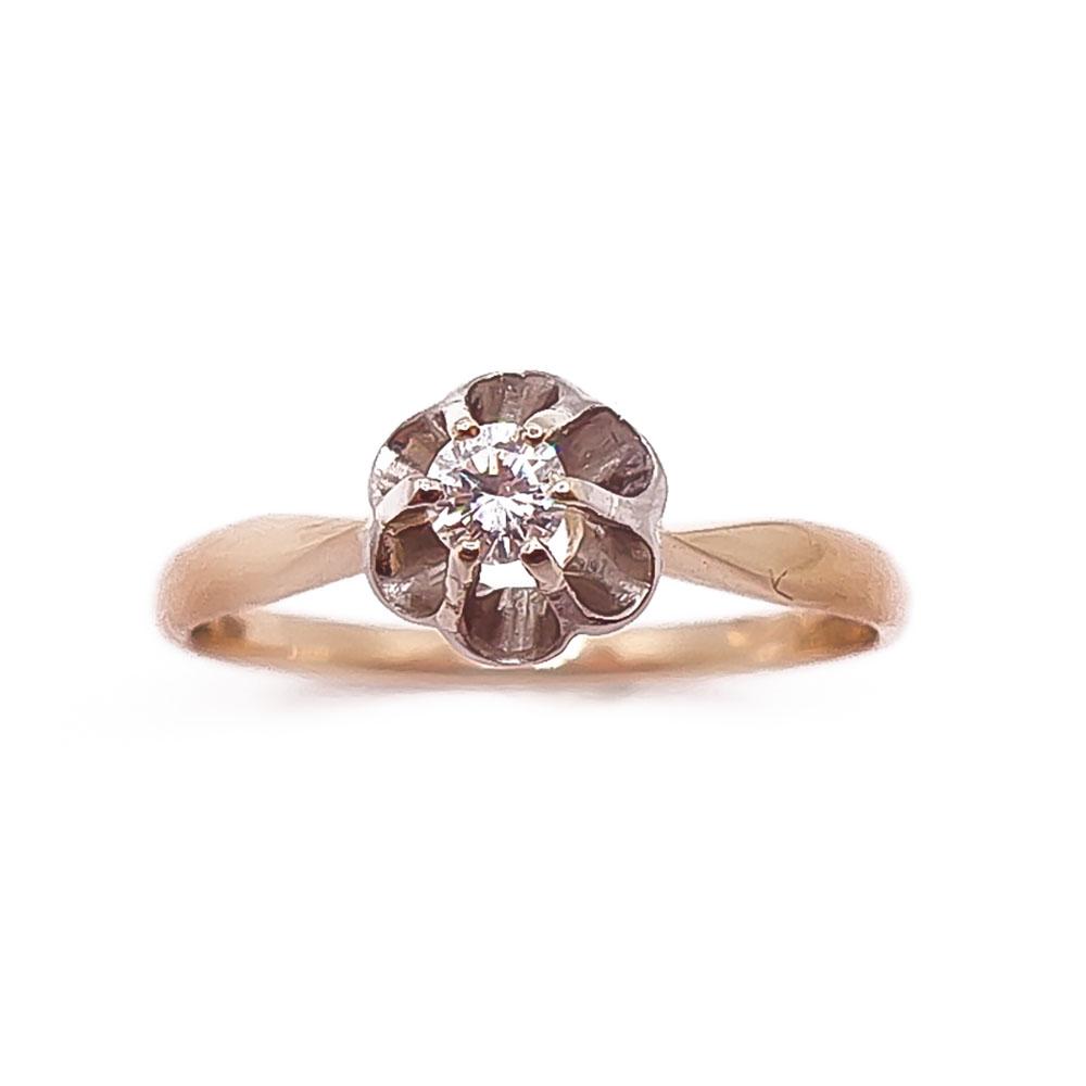 18k Timanttisormus 0,03ct 17mm v.-65 #1