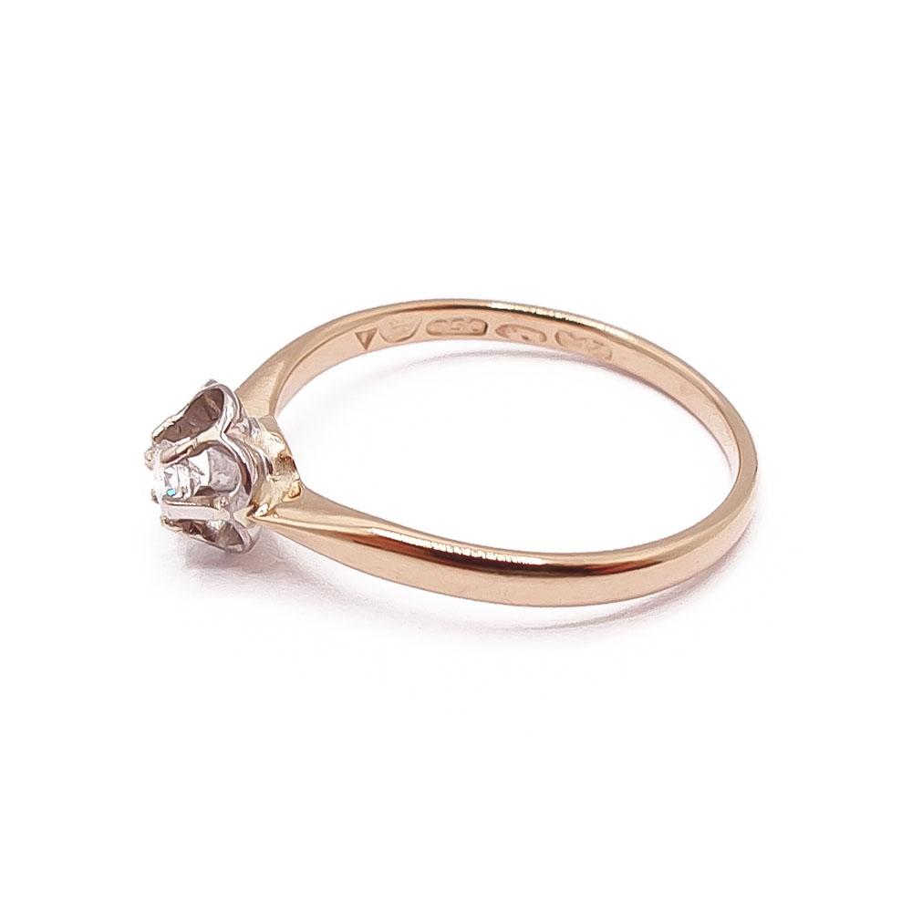 18k Timanttisormus 0,03ct 17mm v.-65 #3