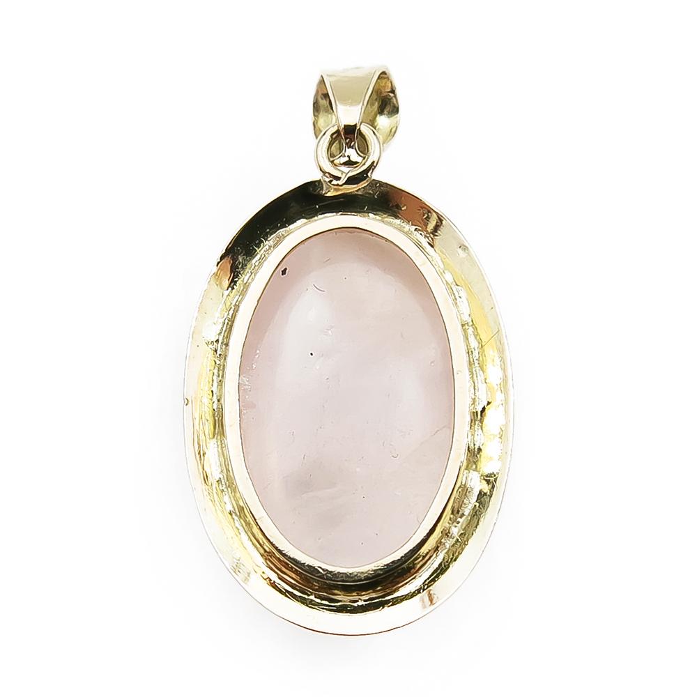 Kultainen riipus, ruusukvartsi #1