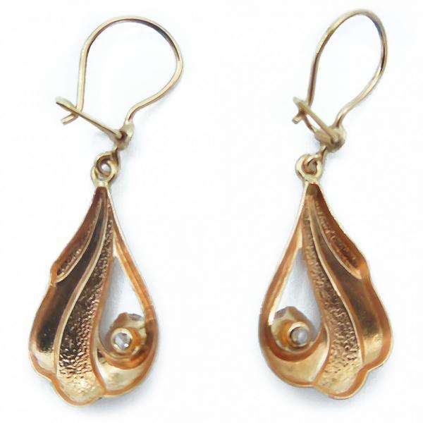 Kultaiset korvakorut kirkkaalla kivellä #1