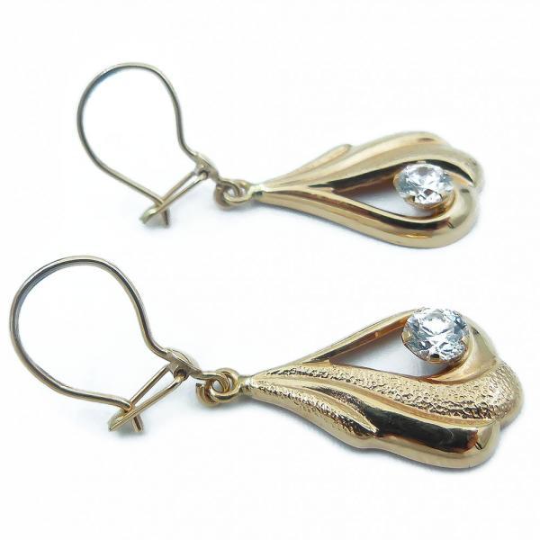 Kultaiset korvakorut kirkkaalla kivellä #2