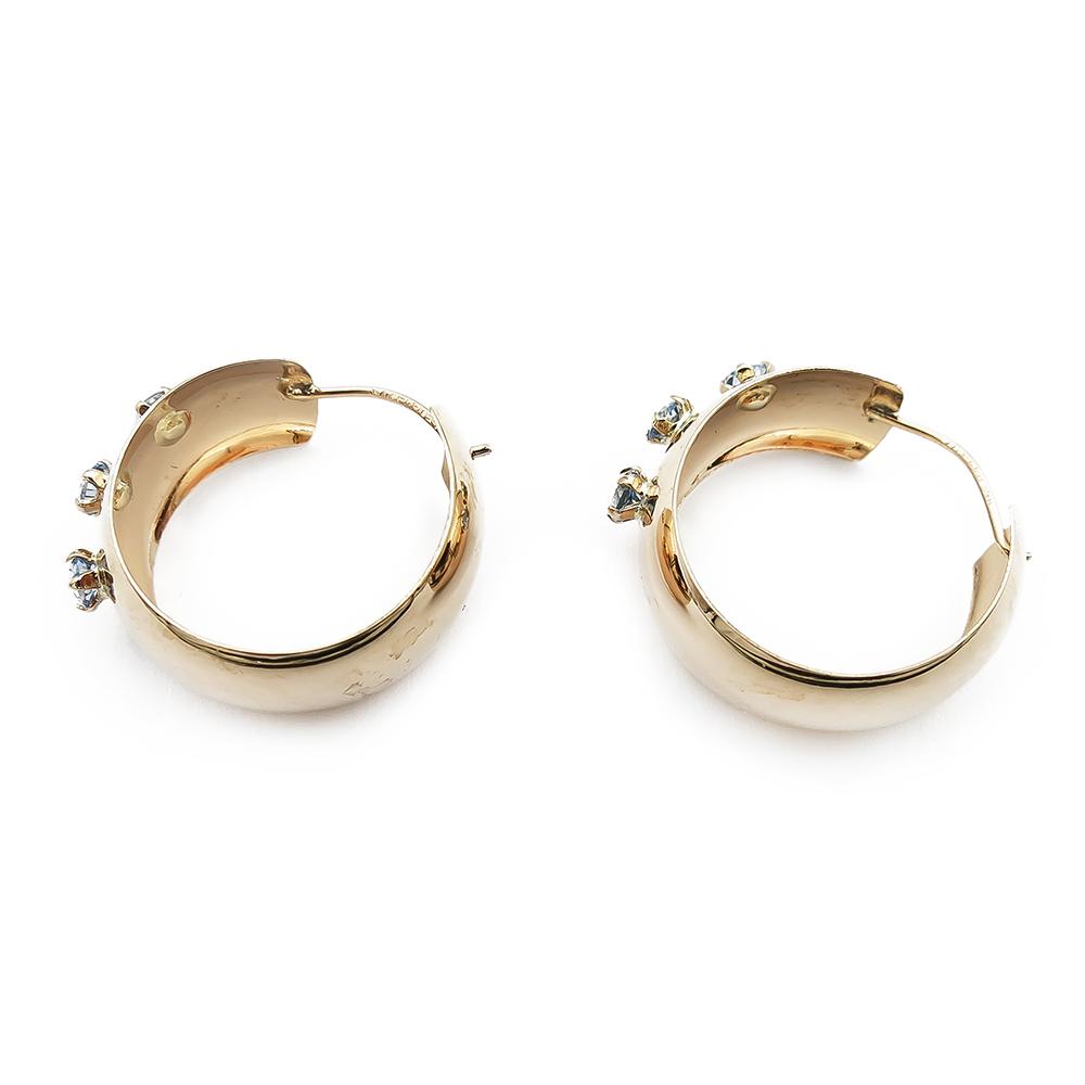 Kultaiset rengaskorvakorut, siniset kivet #2