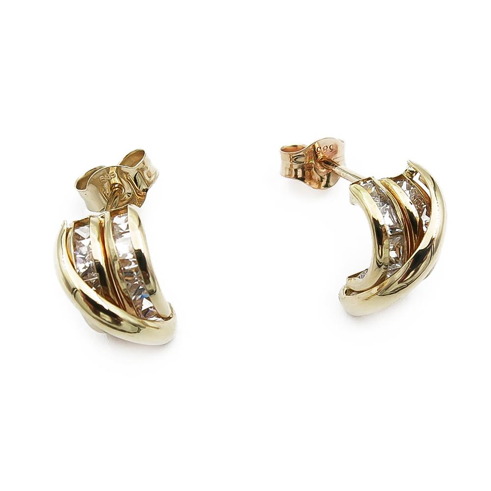 Kultaiset korvakorut, kirkkaat zirkoniat #0