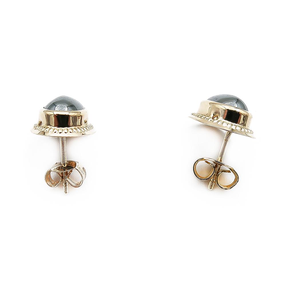 Kultaiset korvakorut, hematiitti #1