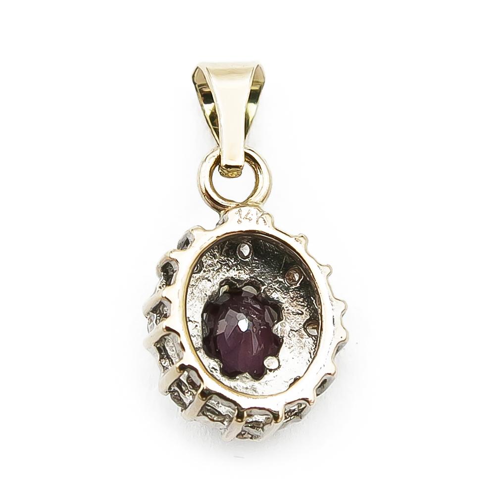 Kultainen rubiini timanttiriipus 0.04ct #1