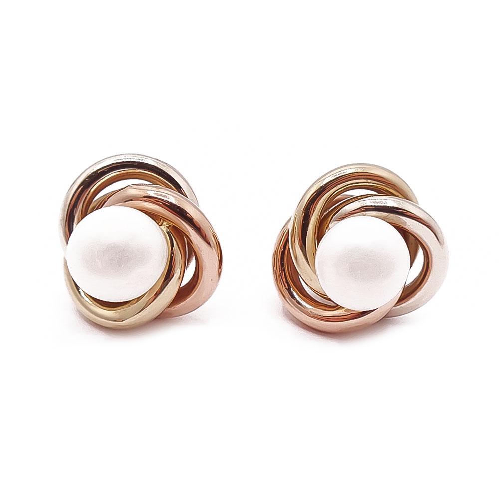 Kelta-/valko-/punakultaiset helmikorvakorut #0