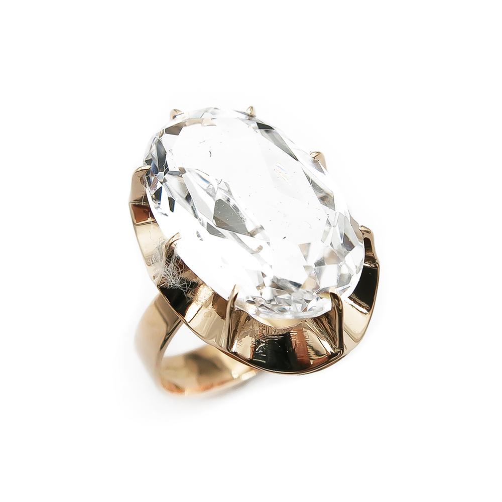 Kultainen sormus kirkas kivi 17,5mm v.-66 #0