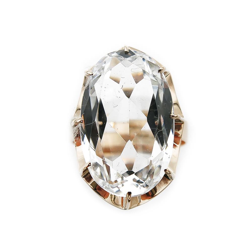 Kultainen sormus kirkas kivi 17,5mm v.-66 #1