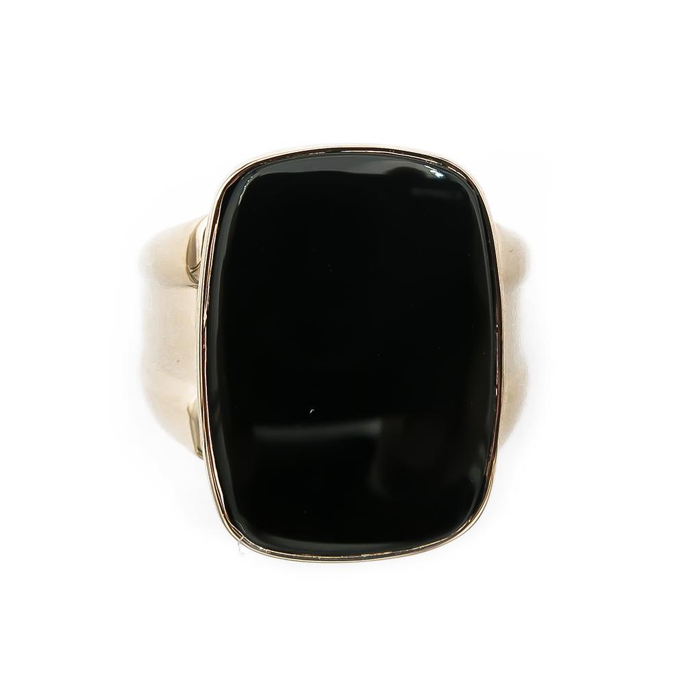 Kultainen sormus onyx 19,25mm v.-66 #1