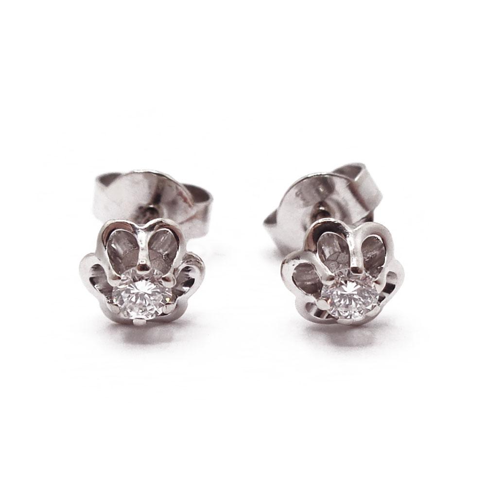 Valkokultaiset tim.korvakorut yht.0,1ct #0