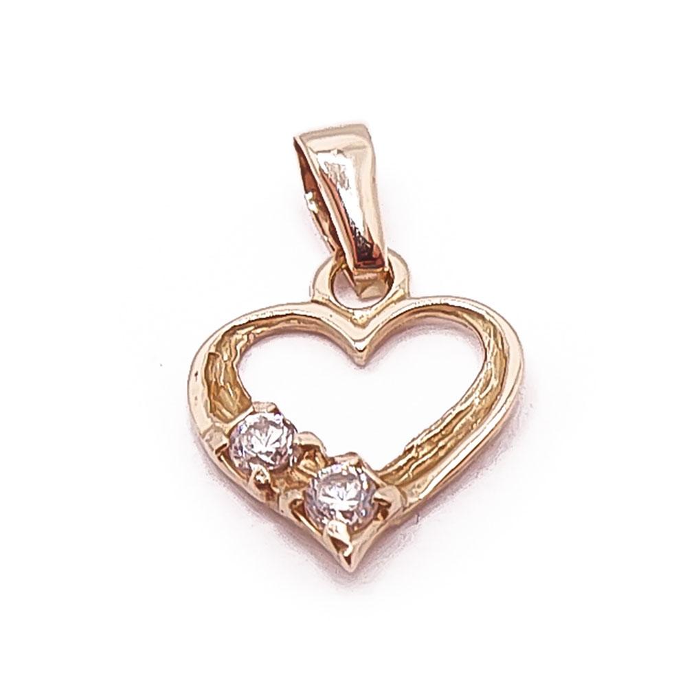 Kultainen sydänriipus zirkoniat #0