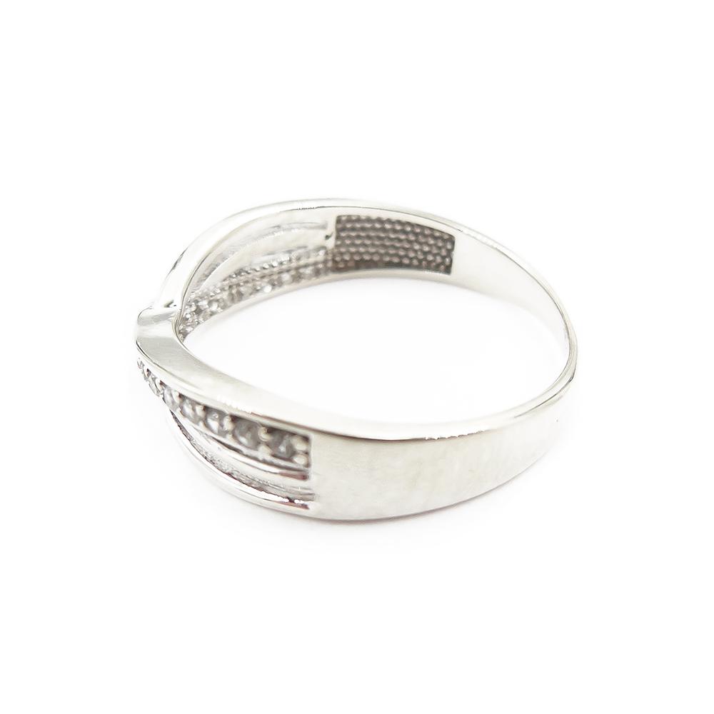 Valkokultainen 9k sormus 16mm, kirkkaat kivet #4