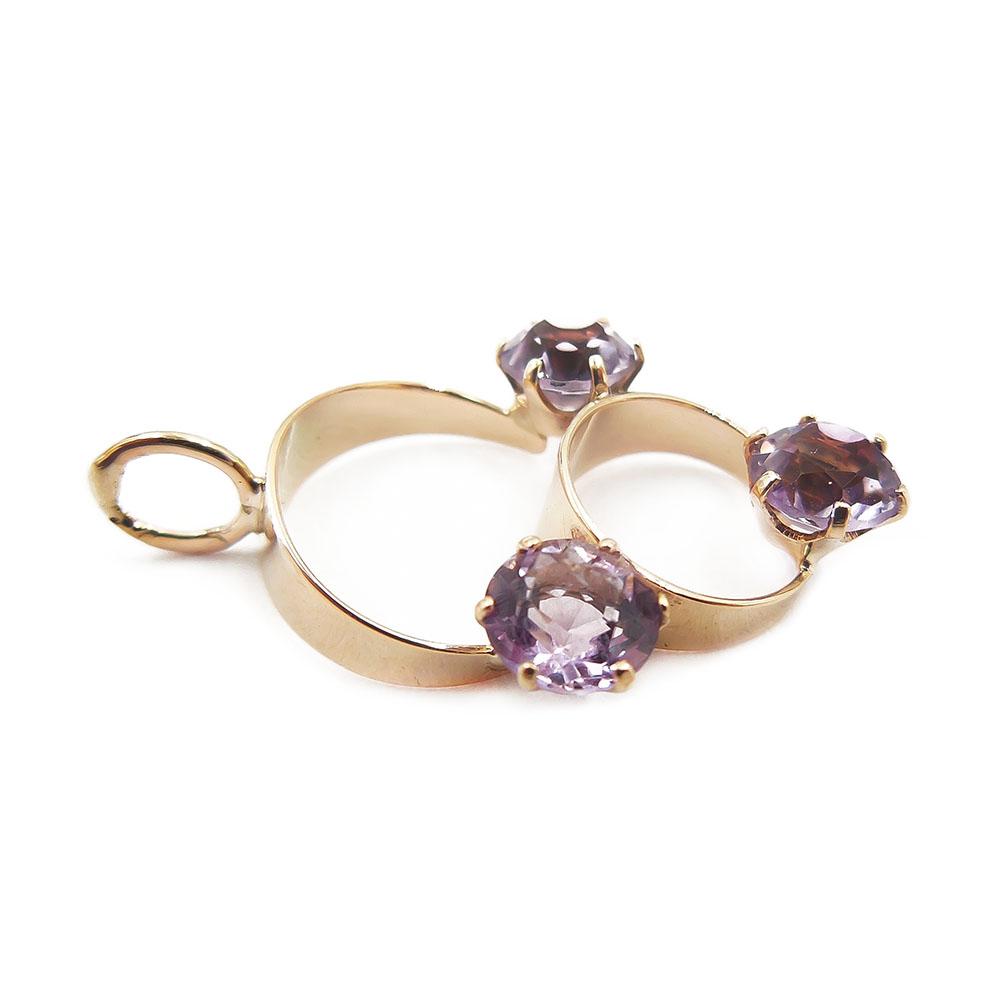 Kultainen riipus, lilat kivet #2