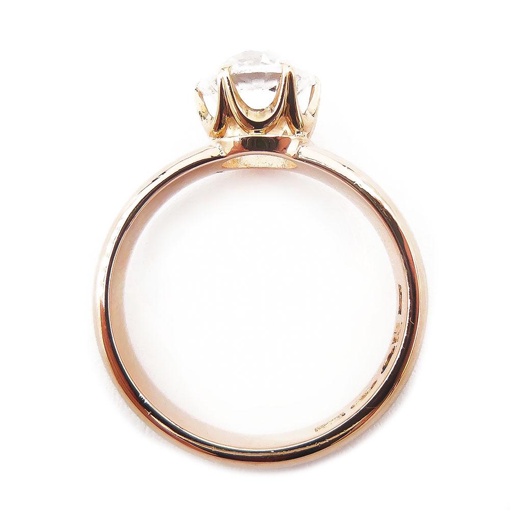 18K Kultasormus kirkkaalla kivellä 19mm #3