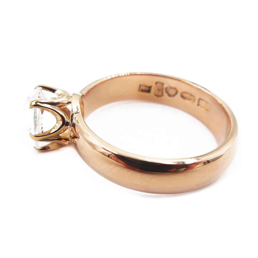 18K Kultasormus kirkkaalla kivellä 19mm #4